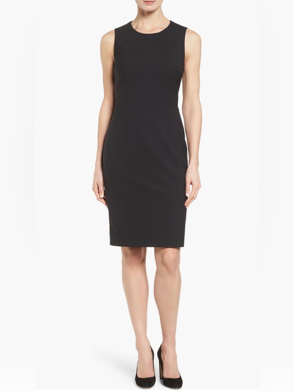 BOSS Dirusa Tropical Stretch Wool Sheath Dress Black Size 10 NWOT